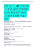 PAEA SUMMATIVE  EXAM QUESTIONS  AND SOLUTIONS  LATEST UPDATE 2023