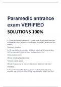 Paramedic entrance  exam VERIFIED  SOLUTIONS 100%