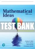 Test Bank For Mathematical Ideas 15th Edition All Chapters - 9780138051433