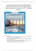 Test Bank for Organization Theory and Design 12th Edition by Richard L&period; Daft&period; Latest Update With All Chapter Questions and Correct Answers 100&percnt; Complete Solution