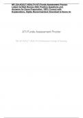NR 324 ADULT HEALTH ATI Funds Assessment Proctor Latest Verified Review 2023 Practice Questions and Answers for Exam Preparation, 100% Correct with Explanations, Highly Recommended, Download to Score A+