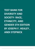 Test Bank For Diversity and Society- Race, Ethnicity, and Gender 5th Edition by Joseph F. Healey , Andi Stepnick.