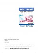 Essential Health Assessment 2nd Edition Thompson Test Bank Chapter 17. Assessing the Neurological System