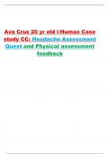 Ava Cruz 20 yr old i-Human Case study CC: Headache Assessment Quest and Physical assessment feedback