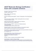 ASCP Molecular Biology Certification Exam with complete solutions 