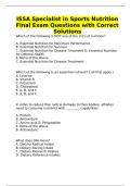 ISSA Specialist in Sports Nutrition Final Exam Questions with Correct Solutions