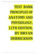 TEST BANK PRINCIPLES OF ANATOMY AND PHYSIOLOGY, 12TH EDITION, BY BRYAN DERRICKSON 