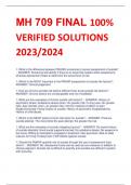MH 709 FINAL 100%  VERIFIED SOLUTIONS  2023/2024