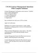 CTCM Contract Management1 Questions With Complete Solutions