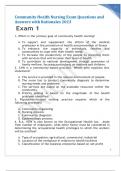 Community Health Nursing Exam Questions and  Answers with Rationales 2023