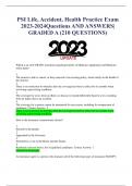 PSI Life, Accident, Health Practice Exam 2023-2024Questions AND ANSWERS| GRADED A (210 QUESTIONS)