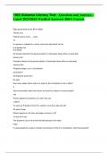 1965 Alabama Literacy Test - Questions and Answers &ndash; Latest 2023&sol;2024 &lpar;Verified Answers&rpar; 100&percnt; Correct
