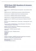 CPCS Exam 2023 Questions & Answers 100&percnt; Accurate&excl;&excl;