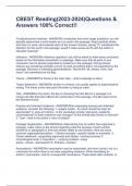 CBEST Reading&lpar;2023-2024&rpar;Questions & Answers 100&percnt; Correct&excl;&excl;