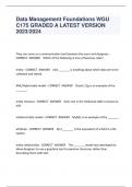 Data Management Foundations WGU  C175 GRADED A LATEST VERSION  2023&sol;2024