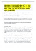 EPIC CLN 251/252 Study Set 3 - KW, EPIC CLN 251/252 Study Set 2 - KW, EPIC CLN 251/251 - KW QUESTIONS AND ANSWERS