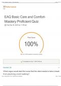 EAQ_Basic_Care_and_Comfort-Mastery Proficient Quiz latest update 2023-2024.