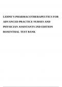 LEHNE’S PHARMACOTHERAPEUTICS FOR ADVANCED PRACTICE NURSES AND PHYSICIAN ASSISTANTS 2ND EDITION ROSENTHAL TEST BANK.