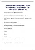 RYANAIR CONVERSION 2 EXAM 2023 LATEST QUESTIONS AND ANSWERS GRADED A+ When do aircrew report for work? - 45 minutes before the flight How much time is allocated to Aircrew to complete their post-flight duties? - During a cabin crew pre-flight safety brief