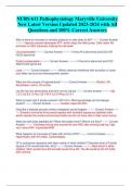 NURS 611 Pathophysiology Maryville University  New Latest Version Updated 2023-2024 with All  Questions and 100&percnt; Correct Answers