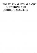 BIO 253 FINAL EXAM BANK  QUESTIONS AND CORRECT ANSWERS