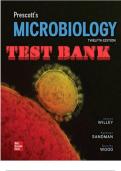 TEST BANK for Prescott's Microbiology 12th Edition, by Wille, Sandman and Wood. ISBN 9781264088393. (All Chapters 1-42)