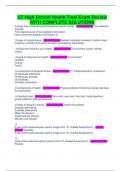UT High School Health Final Exam Review WITH COMPLETE SOLUTIONS