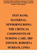 Test Bank Maternal-Newborn Nursing The Critical Components of Nursing Care, 3rd Edition, Roberta Durham, Linda Chapman Updated