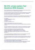 NU 216- urinary system Test Questions With Answers