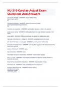 NU 216-Cardiac Actual Exam Questions And Answers