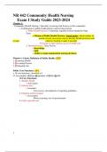 NR 442 Community Health Nursing Exam I Study Guide 2023-2024