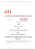 HESI GERONTOLOGY FINAL EXAM 2021 (VERSION 3) LATEST UPDATE QUESTIONS AND CORRECT ANSWERS GRADED A+