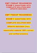 EMT FISDAP READINESS  EXAM 4 QUESTIONS WITH COMPLETE SOLUTION NEW UPDATE 2023/2024
