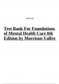 Foundations of Mental Health Care 8th Edition Michelle Morrison-Valfre Test Bank All Chapters (1-33) |A° ULTIMATE GUIDE