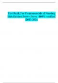Test Bank For Fundamentals of Nursing  11th Edition Potter Perry -100&percnt; verified  -2023-2024