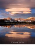 Essentials of Meteorology An Invitation to the Atmosphere 6th Edition C.Donald - Test Bank