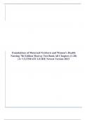 Foundations of Maternal-Newborn and Women's Health Nursing 8th Edition Murray Test Bank All Chapters &lpar;1-28&rpar; &vert;A&plus; ULTIMATE GUIDE Newest Version 2023
