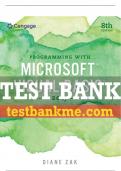 Test Bank For Programming with Microsoft Visual Basic 2017 - 8th - 2018 All Chapters - 9781337102124
