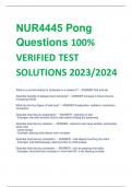 NUR4445 Pong  Questions 100%  VERIFIED TEST  SOLUTIONS 2023/2024