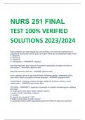 NURS 251 FINAL TEST 100% VERIFIED  SOLUTIONS 2023/2024