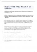 Biochemistry WGU C785 Modules Package deal