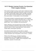 NCCT Medical Assistant Practice Test Questions With Complete Solutions