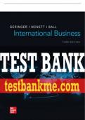 Test Bank For International Business, 3rd Edition All Chapters - 9781264067527