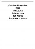 MRL3702 OCTOBER NOVEMBER EXAM 2023 100% PASS