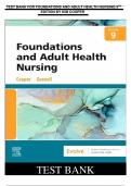 Foundations and Adult Health Nursing 9th Edition Cooper Gosnell Test Bank Chapter 1-41 | Complete Guide A+