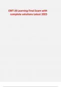 EMT JB Learning Final Exam with  complete solutions Latest 2023