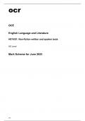 ocr AS Level English Language and Literature H074/01 Mark Scheme June2023