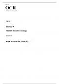 OCR AS Level Biology A H020/01 JUNE 2023 MARK SCHEME: Breadth in biology