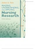 Reading Understanding and Applying Nursing Research 5th Edition 100&percnt; Complete Solution
