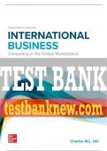 Test Bank For International Business: Competing in the Global Marketplace, 14th Edition All Chapters - 9781260387544